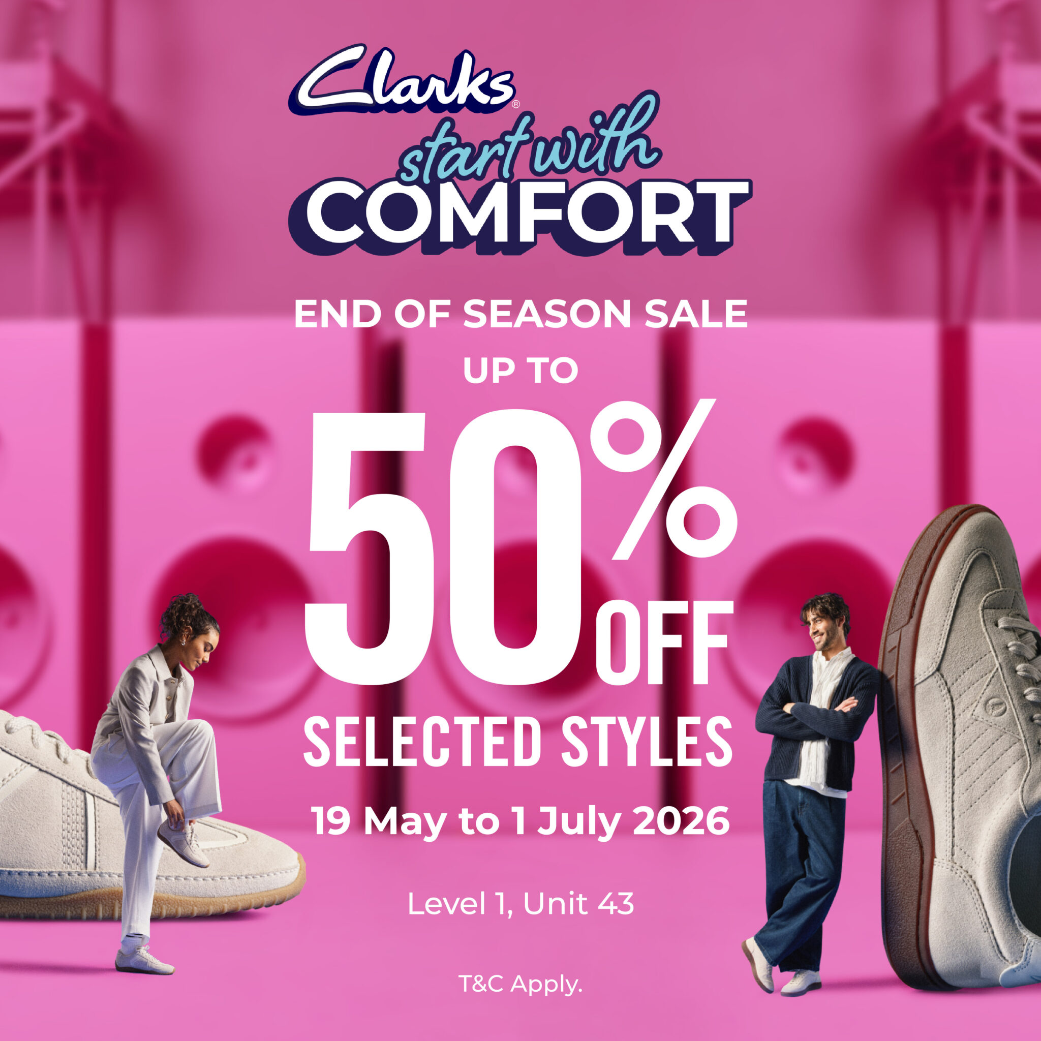 Enjoy 𝐮𝐩 𝐭𝐨 𝟓𝟎% 𝐎𝐅𝐅 selected Clarks footwear - Velocity @ Novena Square